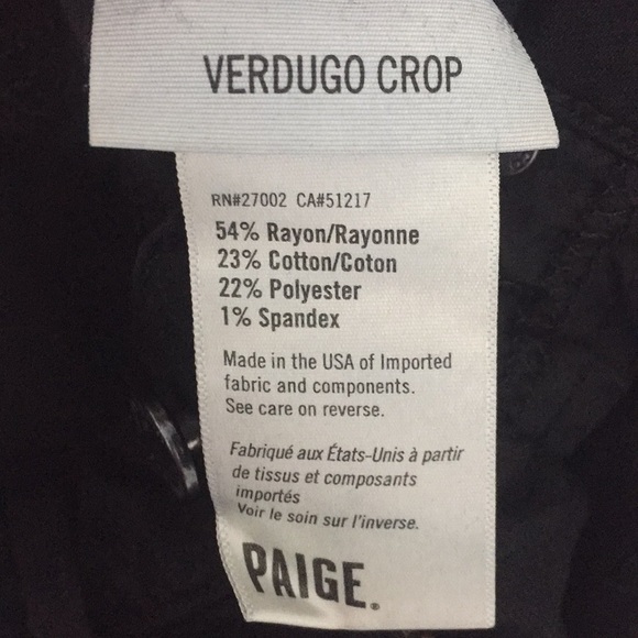 PAIGE Verdugo Crop in Black Overdye - Picture 5 of 11